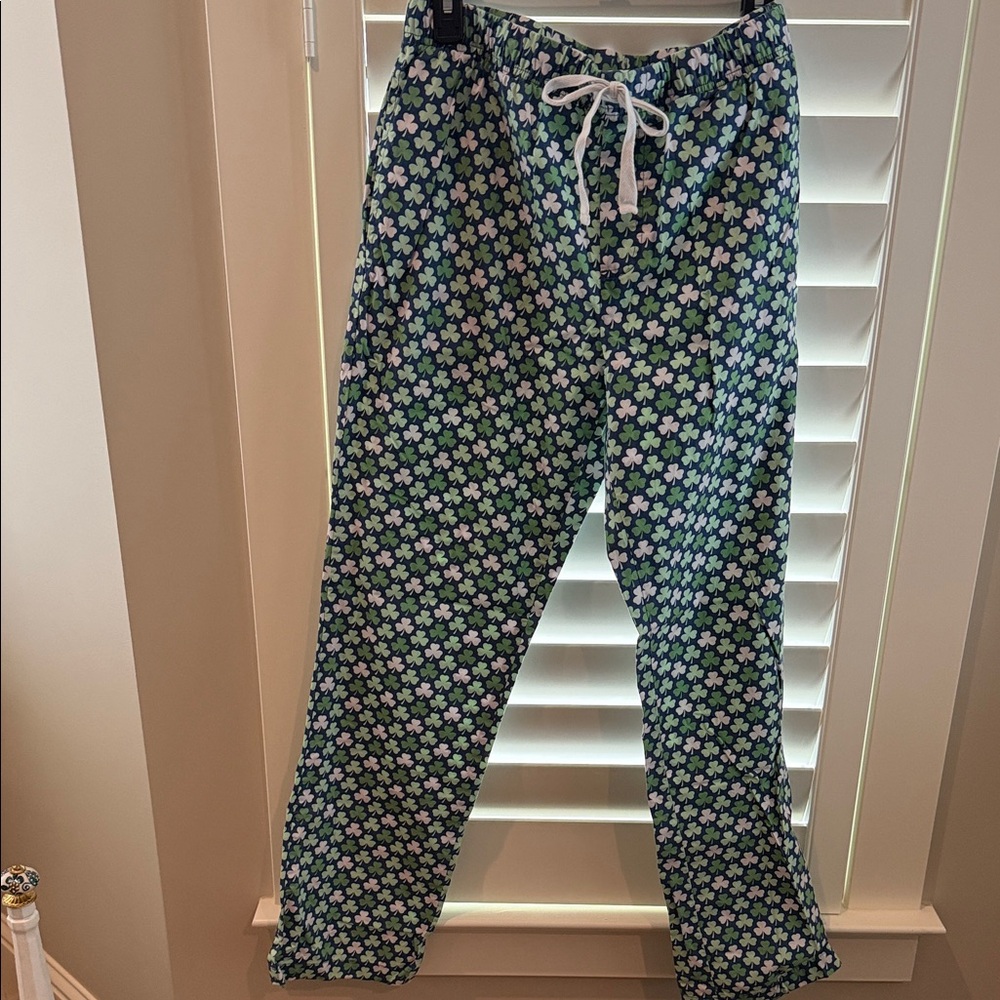 Vineyard Vines Blue and Green Shamrock Men's Pajama Pants Sz M
